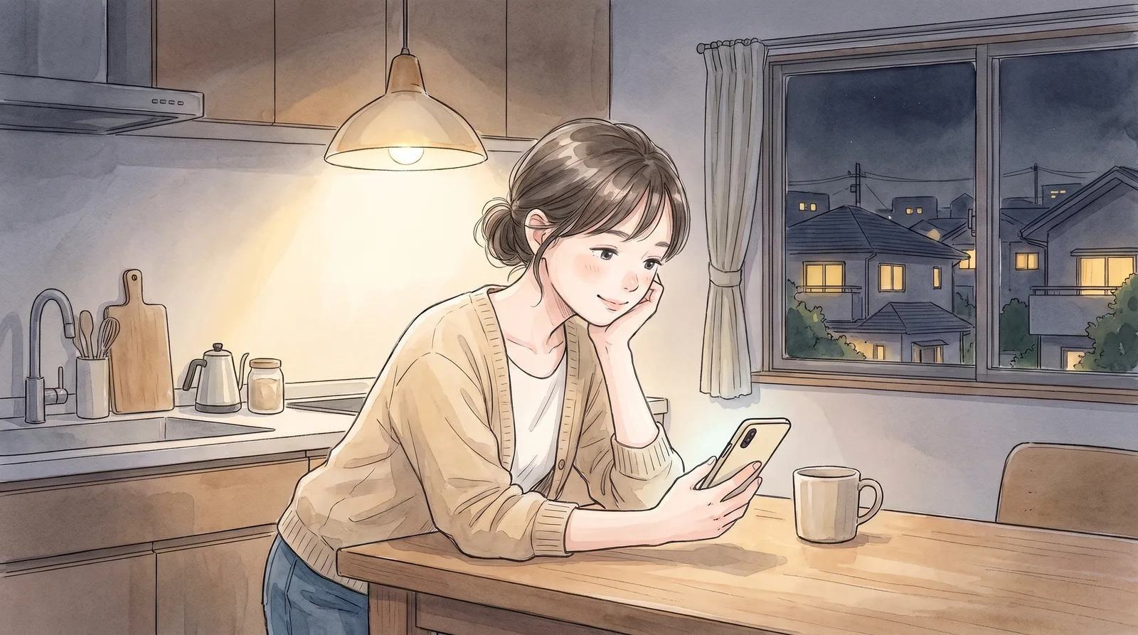 子どもが寝たあと、台所でひと息