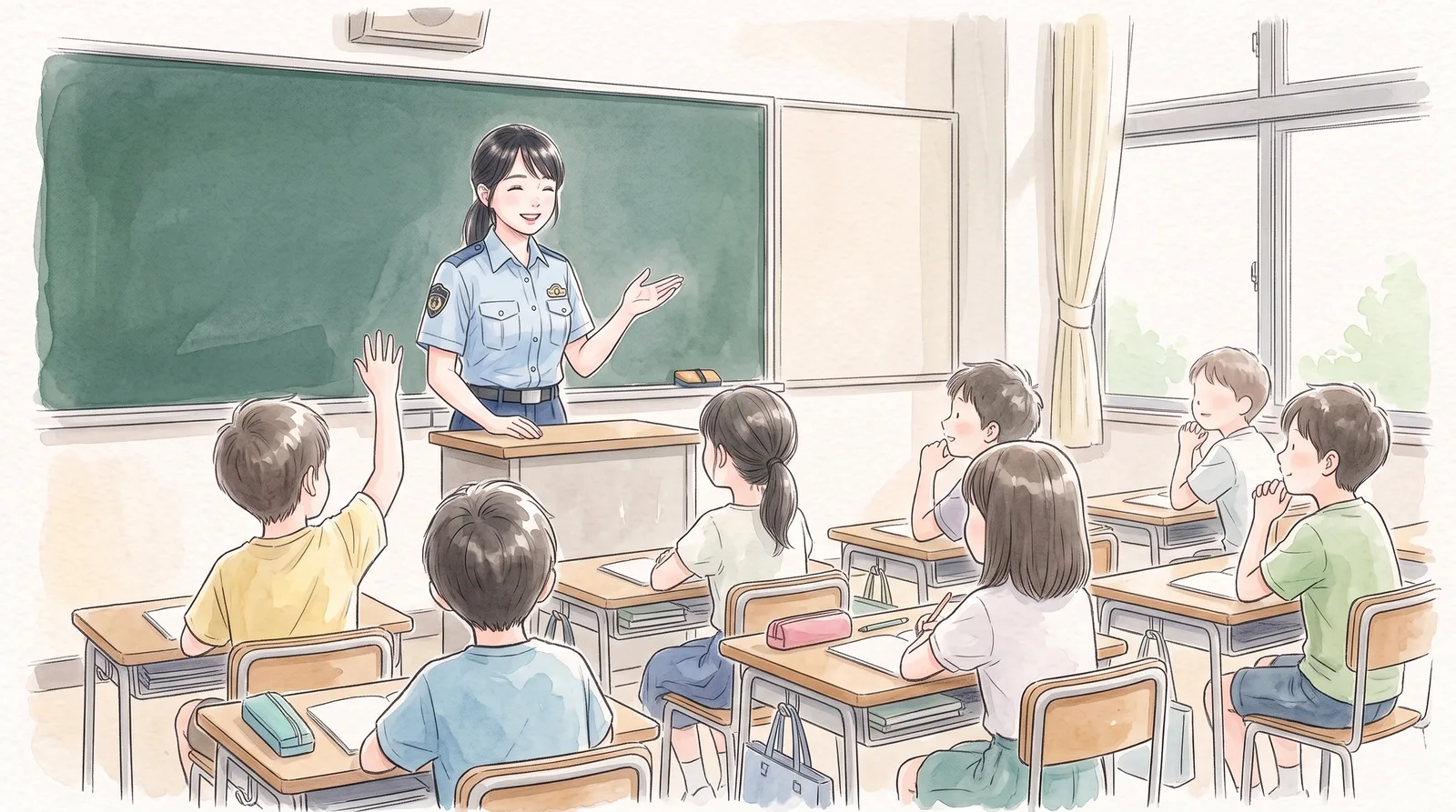 小学校の防犯教室で